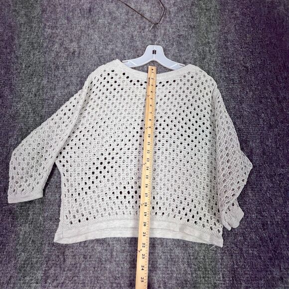 Cabi Sweater Womens XS Chunky Open Knit Peekaboo 3/4 Sleeve Boho Hippie Gypsy - Picture 6 of 7